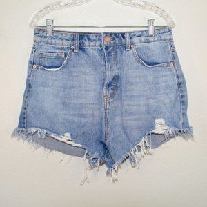Wild Fable Medium Wash High Rise Distressed Denim Shorts - Size 10